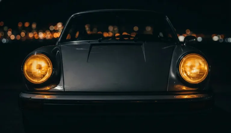 Iconic Porsche 911 round headlights